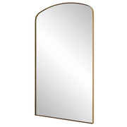 Uttermost Tordera 09923 brass modern arch bathroom vanity mirror with sleek stainless steel frame and floating polished edge mirror, 24 in. W x 40 in. H