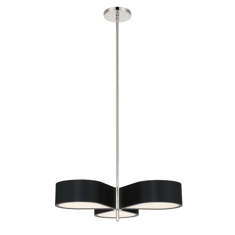 George Kovacs P5345-572-L Side Step 3 Light LED Chandelier -Coal With Polished Nickel High