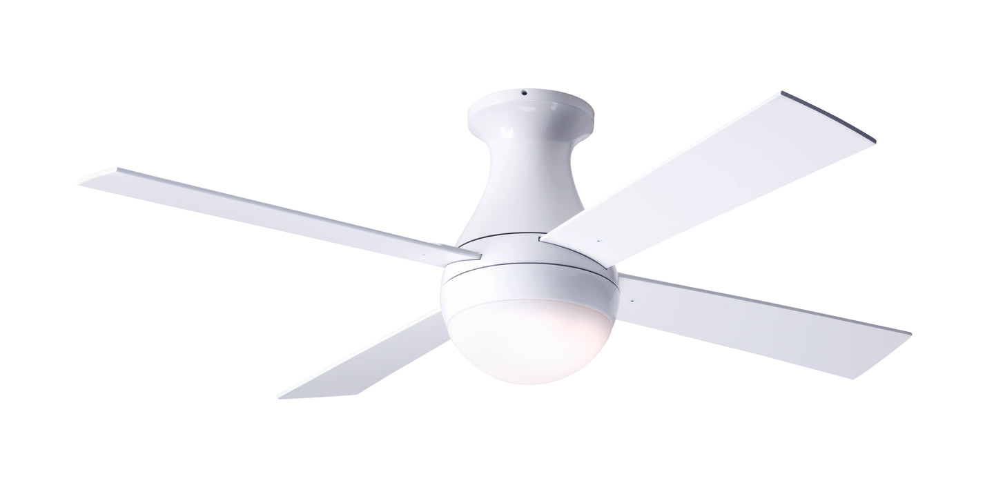 Modern Fan Company Ball Flush 42 in. LED Gloss White Ceiling Fan with Remote