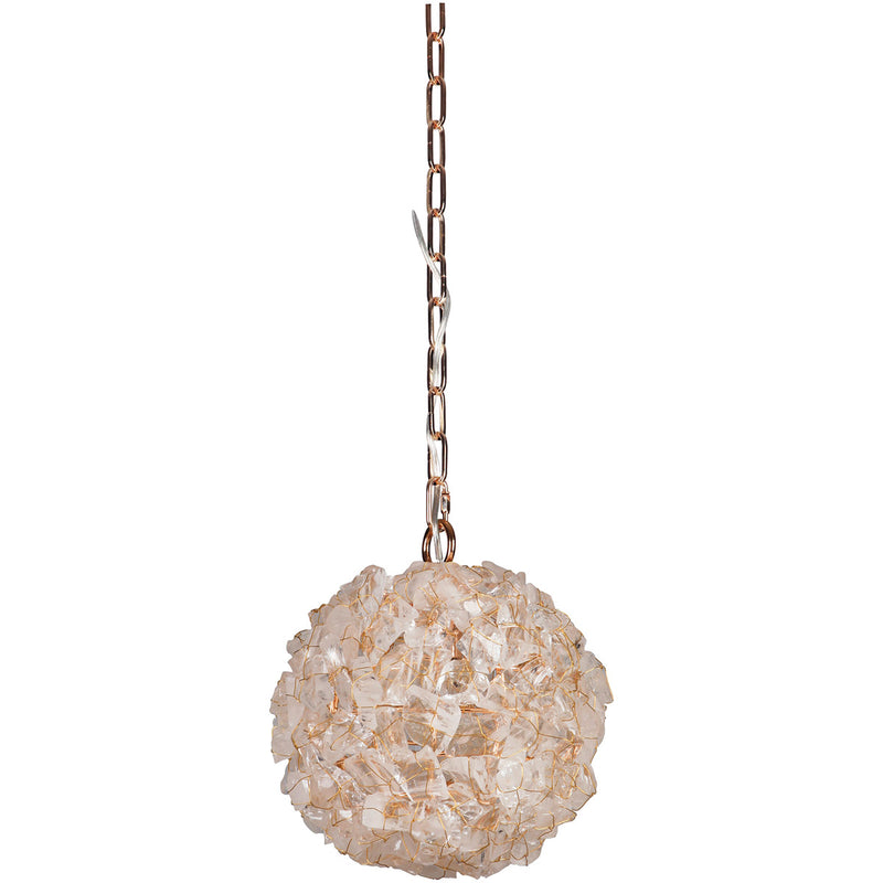 Craftmade 48490-GLD Roxx 1 Light Medium Pendant -Gilded w/Quartz Crystals - ALCOVE LIGHTING