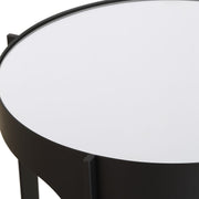 Averon Accent Table | Matte Black and Mirrored Top (16 in. W x 24 in. H)