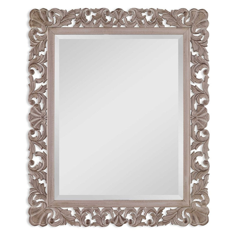 Auren Mirror | Classic Ornate Rectangle Engineered Wood Frame Mirror Mounted Vertical or Horizontal (31 in. W x 37 in. H x 1 in. D)