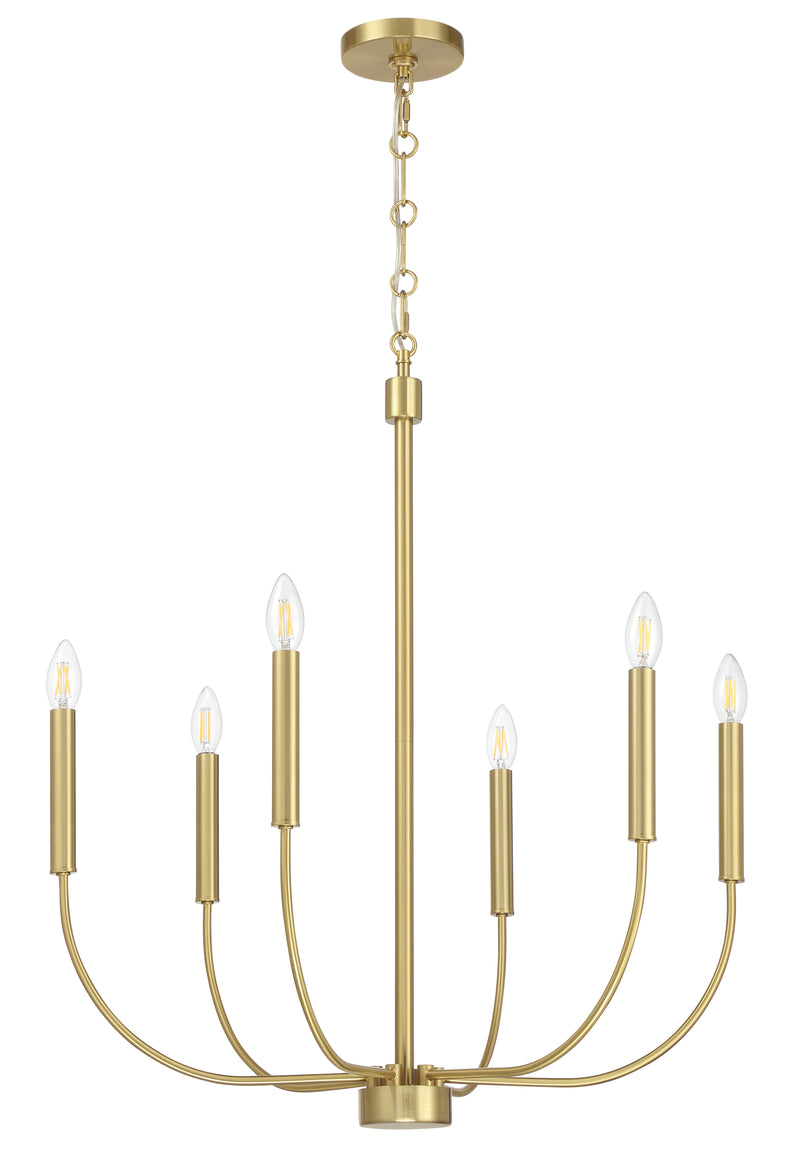 Craftmade 59826-SB Traci 6 Light Chandelier -Satin Brass