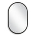 Capsol Satin Black Mirror | Modern Oval Iron Frame Bathroom Vanity Mirror Mounted Vertical or Horizontal (22 in. W x 35 in. H x 1 in. D)