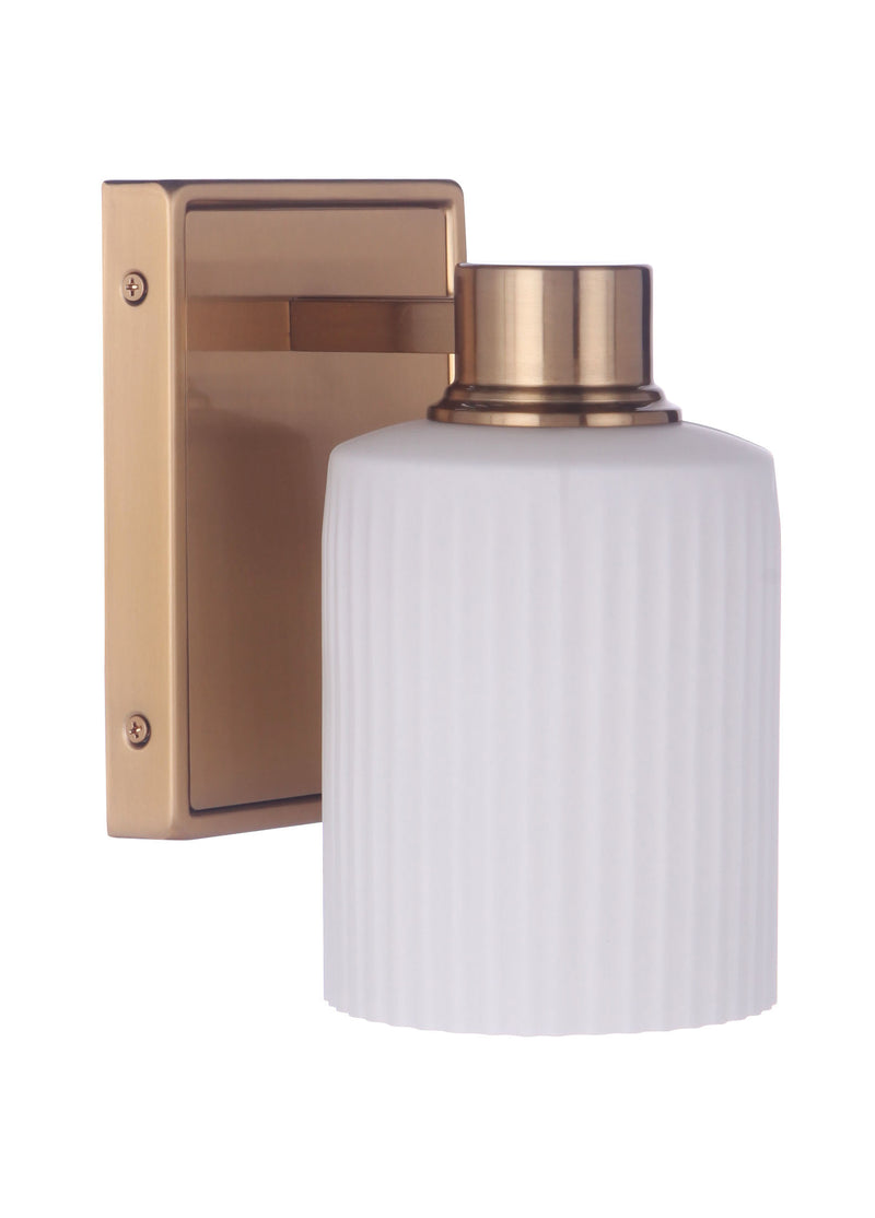 Craftmade 12905SB1 Bretton 1 Light Wall Sconce -Satin Brass - ALCOVE LIGHTING