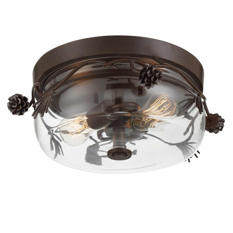Minka Lavery Ponderosa Ridge 16" 3 Light Flush Mount-Weathered Spruce