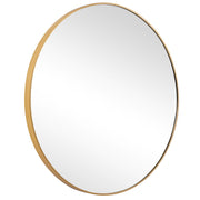 Arculo Brushed Gold Mirror | Modern Round Aluminum Frame Bathroom Vanity Mirror (34 in. W x 34 in. H x 2 in. D)