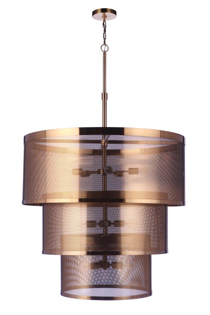 Craftmade 58992-SB Mesh 12 Light Pendant -Satin Brass