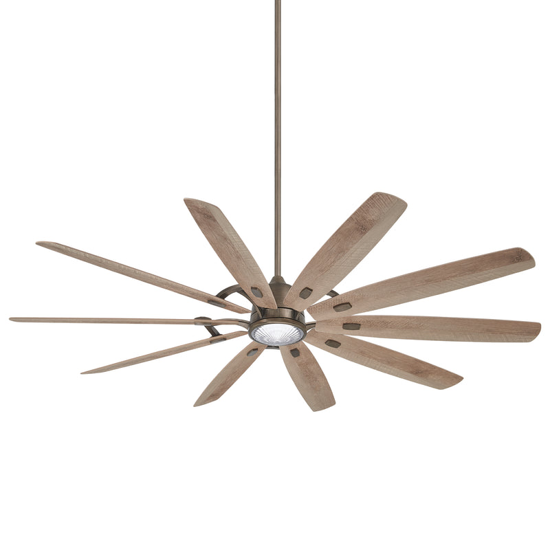 Minka Aire Barn H2O F865L-HBZ 84-Inch Smart LED Outdoor Modern Ceiling Fan in Heirloom Bronze with Barnwood Blades and Remote