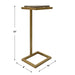 Riva Accent Table | Antiqued Gold and Brown Emperador Marble Top (10 in. W x 23 in. H x 8 in. D)