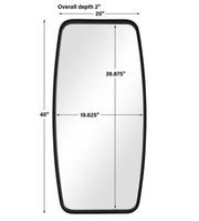 Nexa Matte Black Mirror | Modern Rectangle Metal Frame Bathroom Vanity Mirror with Rounded Corners Mounted Vertical or Horizontal (20 in. W x 40 in. H x 2 in. D)