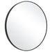 Arculo Satin Black Mirror | Modern Round Aluminum Frame Bathroom Vanity Mirror (34 in. W x 34 in. H x 2 in. D)