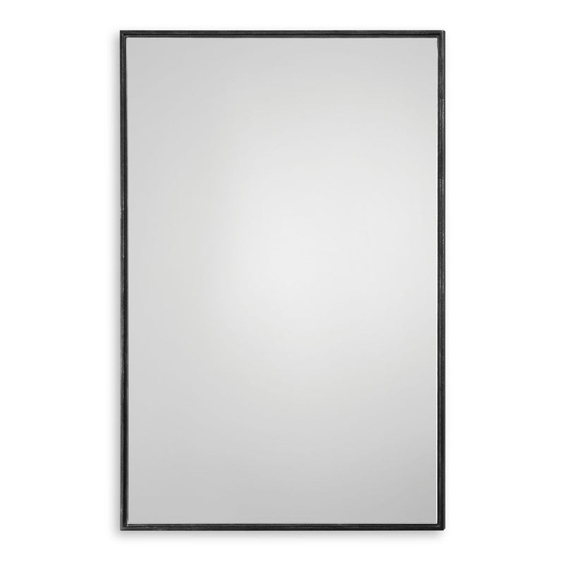 Linea Oil Rubbed Bronze Mirror | Modern Rectangle Metal Frame Bathroom Vanity Mirror Mounted Vertical or Horizontal (24 in. W x 36 in. H x 1 in. D)