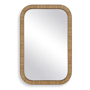 Twila Mirror | Modern Rectangle Engineered Rattan Polymer Frame Bathroom Vanity Mirror Mounted Vertical or Horizontal (22 in. W x 34 in. H x 1 in. D)