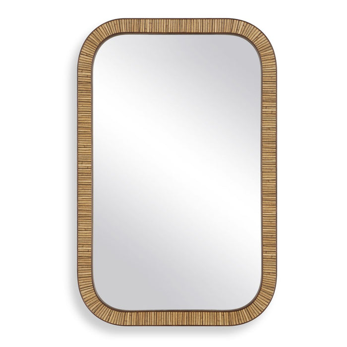 Twila Mirror | Modern Rectangle Engineered Rattan Polymer Frame Bathroom Vanity Mirror Mounted Vertical or Horizontal (22 in. W x 34 in. H x 1 in. D)