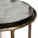 Vortel Accent Table | Antique Gold Textured Iron and Recycled Glass Top (12 in. W x 24 in. H)
