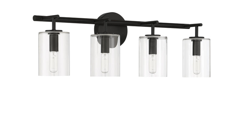Craftmade 55604-FB Hailie 4 Light Bathroom Vanity Light -Flat Black