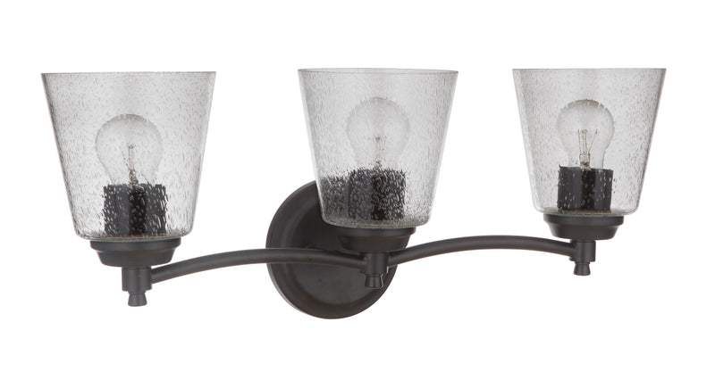 Craftmade 50203-FB Tyler 3 Light Bathroom Vanity Light -Flat Black