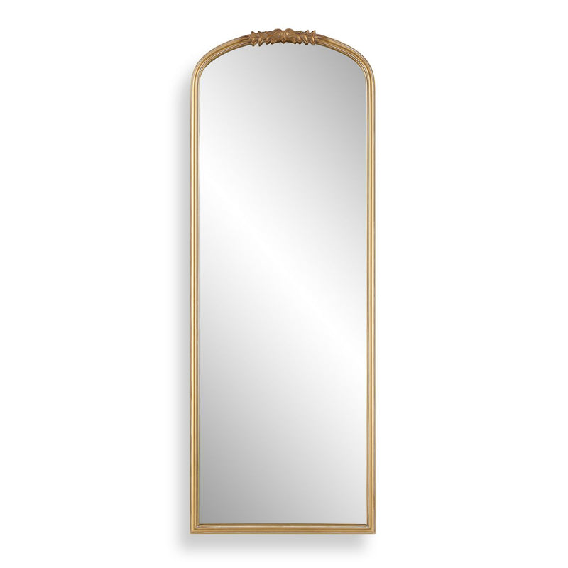 Orlina Antique Gold Mirror | Classic Arch Iron Frame Mirror (22 in. W x 59 in. H x 2 in. D)