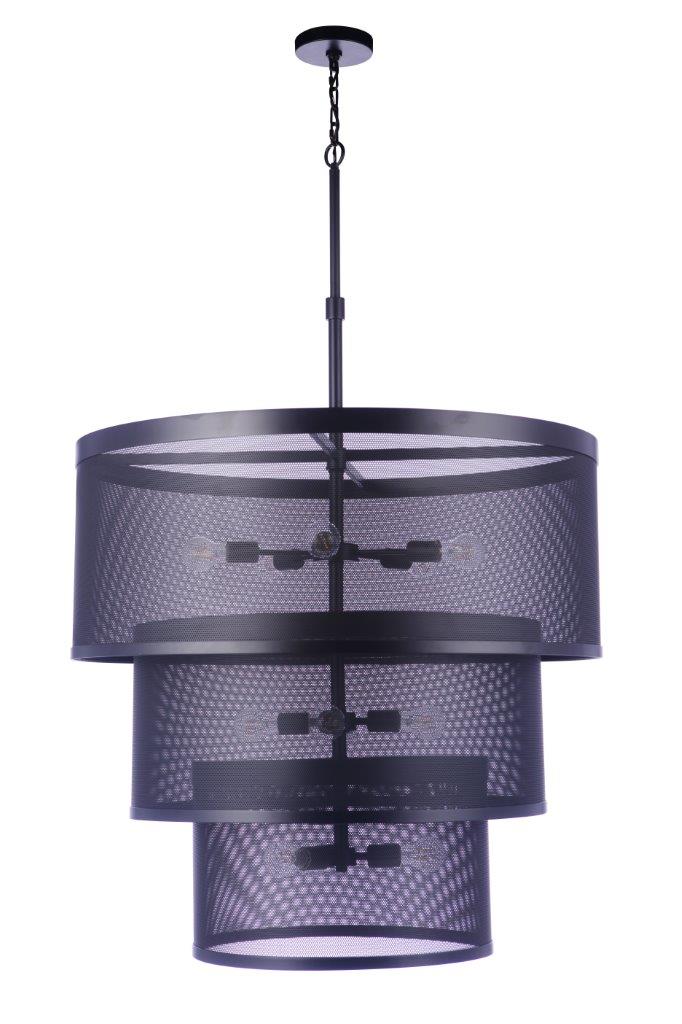 Craftmade 58992-FB Mesh 12 Light Pendant -Flat Black