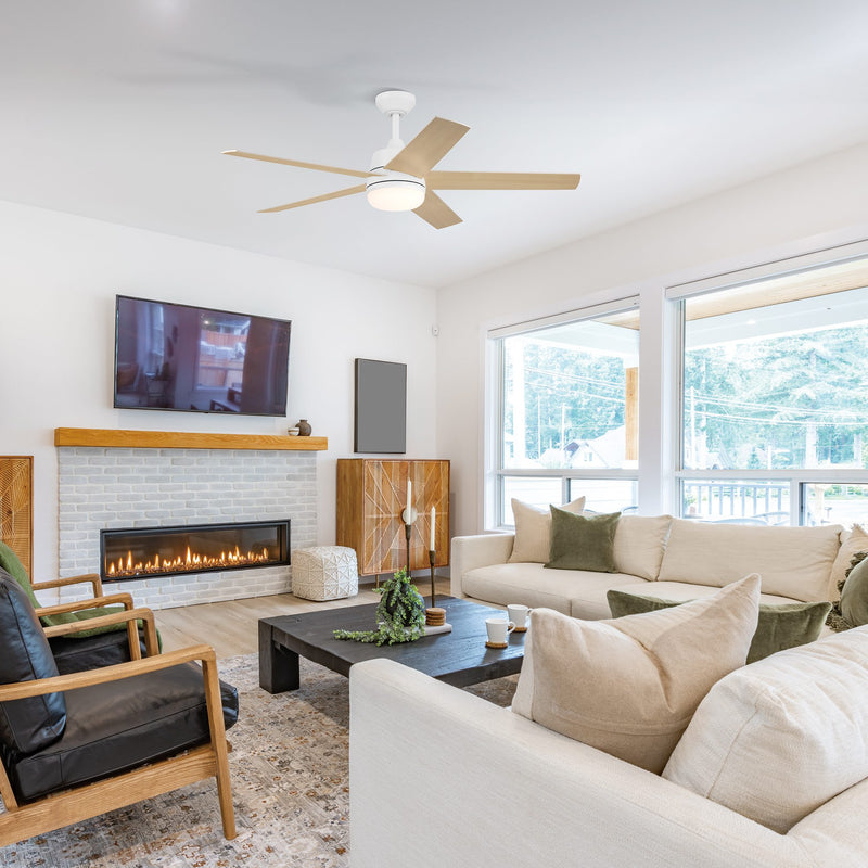 Astrea 52 in. Smart Matte White Modern Ceiling Fan with LED Light and Remote