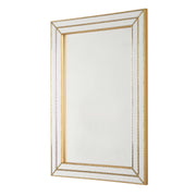 Riventa Metallic Gold Mirror | Modern Rectangle Engineered Wood Frame Bathroom Vanity Mirror Mounted Vertical or Horizontal (24 in. W x 34 in. H x 1 in. D)
