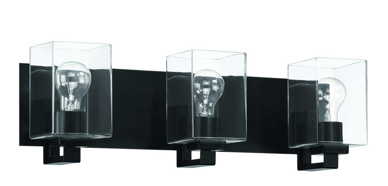 Craftmade 18524FB3 McClane 3 Light Bathroom Vanity Light -Flat Black