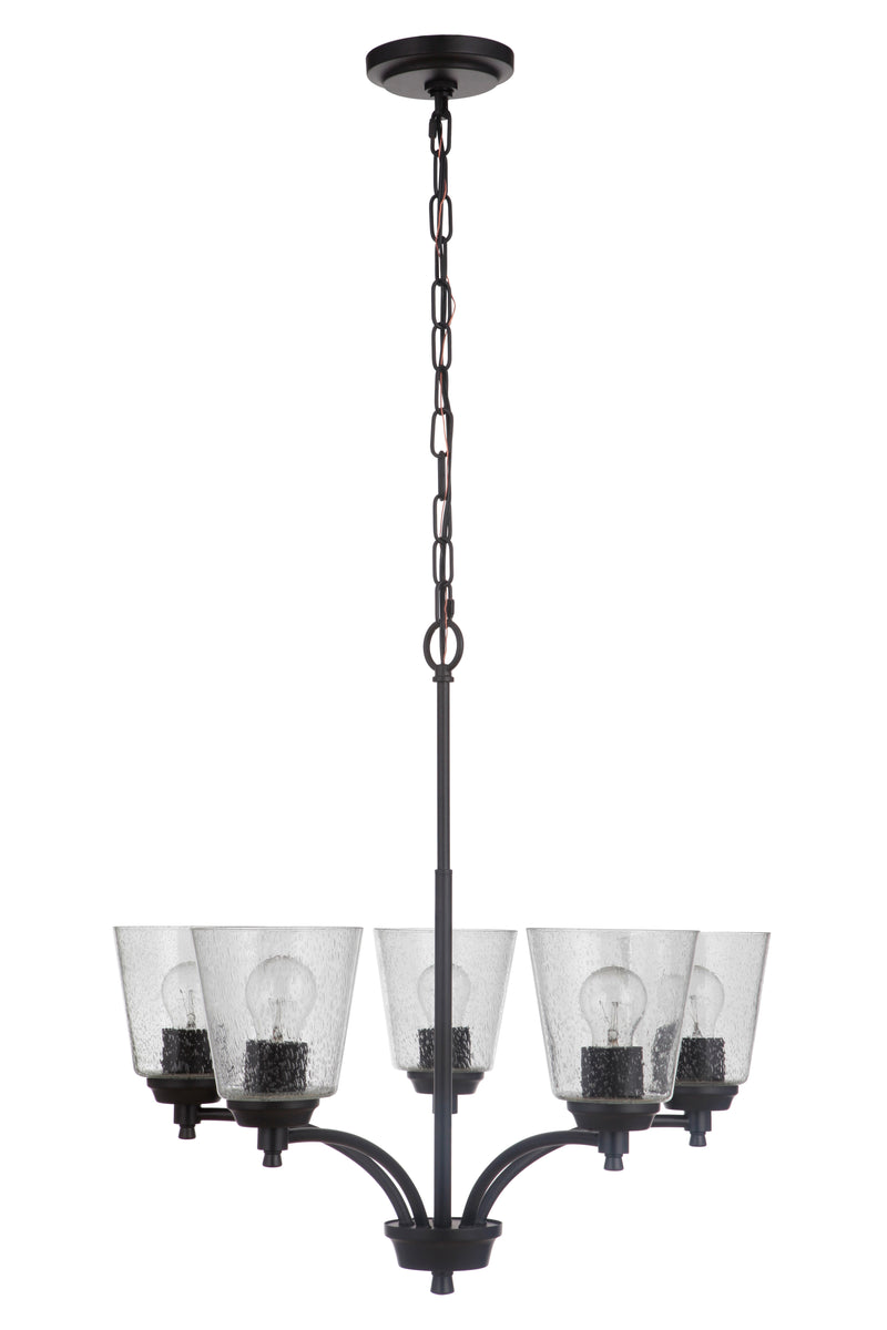 Craftmade 50225-FB Tyler 5 Light Chandelier -Flat Black