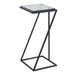 Fortica Accent Table | Black Powder Coat and Thick Cast Glass Top (12 in. W x 25 in. H x 11 in. D)
