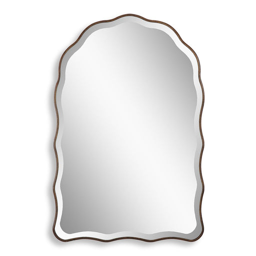 Vezzy Antique Bronze with Gold Highlights Mirror | Modern Arch Engineered Wood Frame Bathroom Vanity Mirror (24 in. W x 36 in. H x 1 in. D)