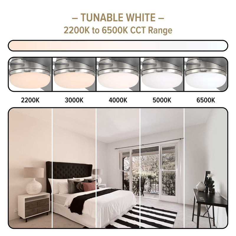 Astrea 52 in. Smart Brushed Nickel Modern Ceiling Fan with LED Light and Remote