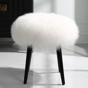 Uttermost Wooly Sheepskin Accent Stool - ALCOVE LIGHTING