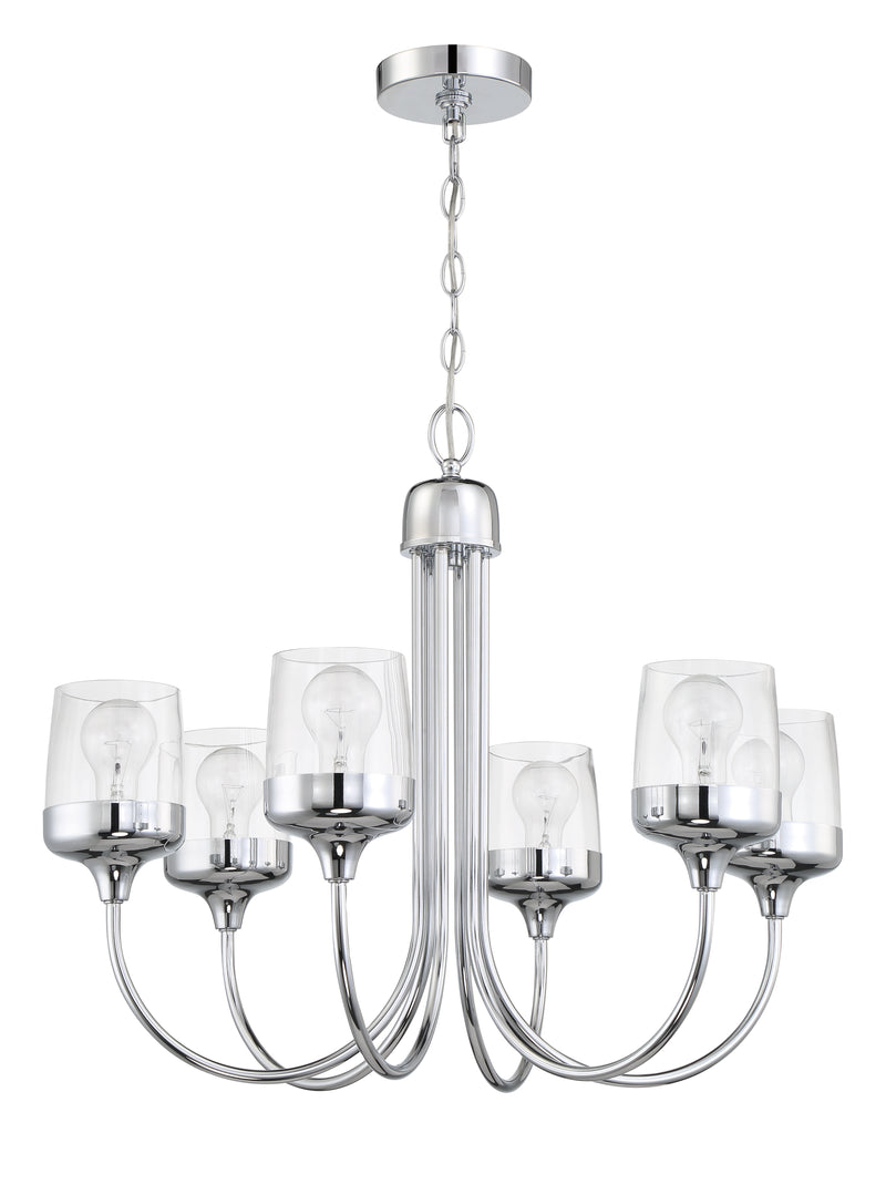 Craftmade 58126-CH Wrenn 6 Light Chandelier -Chrome