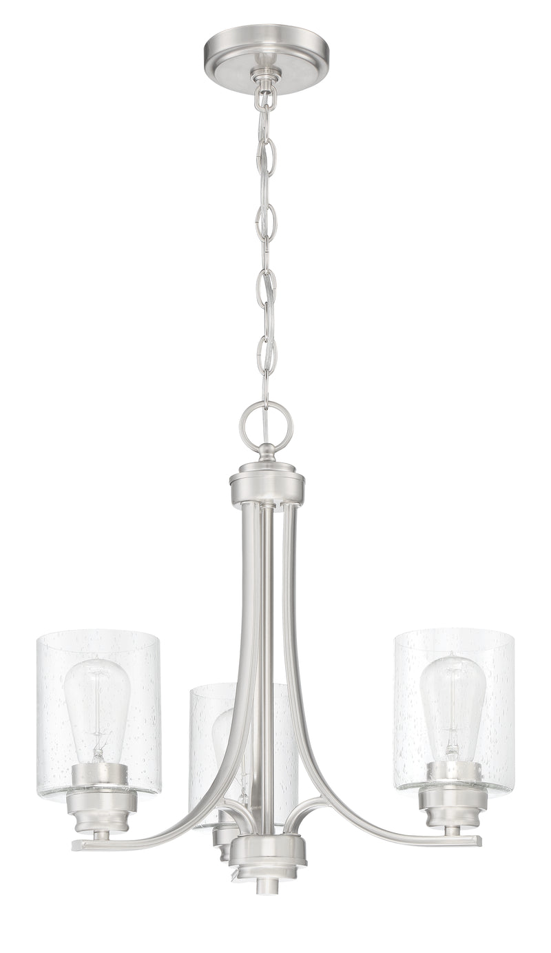 Craftmade 50523-BNK Bolden 3 Light Chandelier -Brushed Polished Nickel - ALCOVE LIGHTING