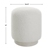 Uttermost Avila White Ottoman - ALCOVE LIGHTING