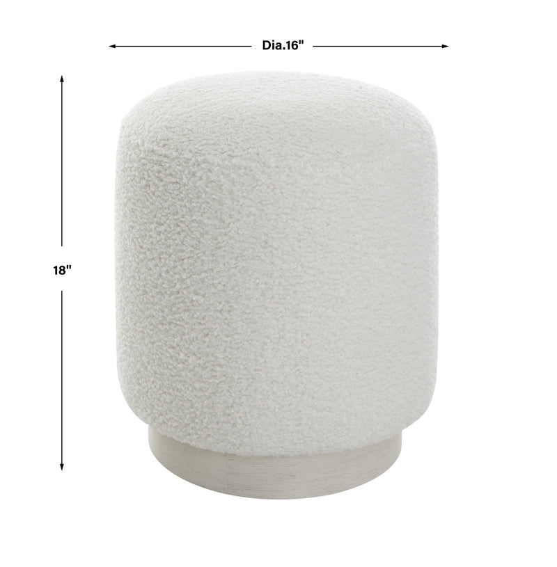 Uttermost Avila White Ottoman - ALCOVE LIGHTING