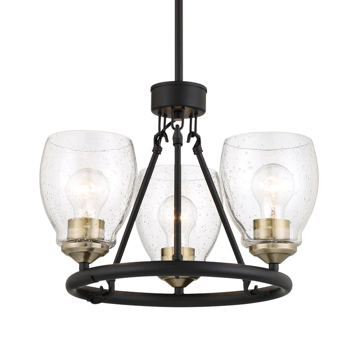 Minka Lavery Winsley 3 Light Chandelier-Coal And Stained Brass