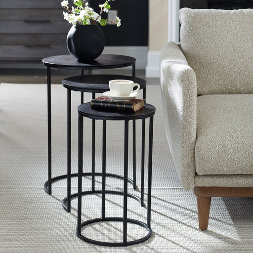 Kozari Nesting Tables Set of 3 | Rich Espresso and Iron Craftsmanship (Small: 12 in. W x 20 in. H; Medium: 14 in. W x 22 in. H; Large: 17 in. W x 24 in. H)