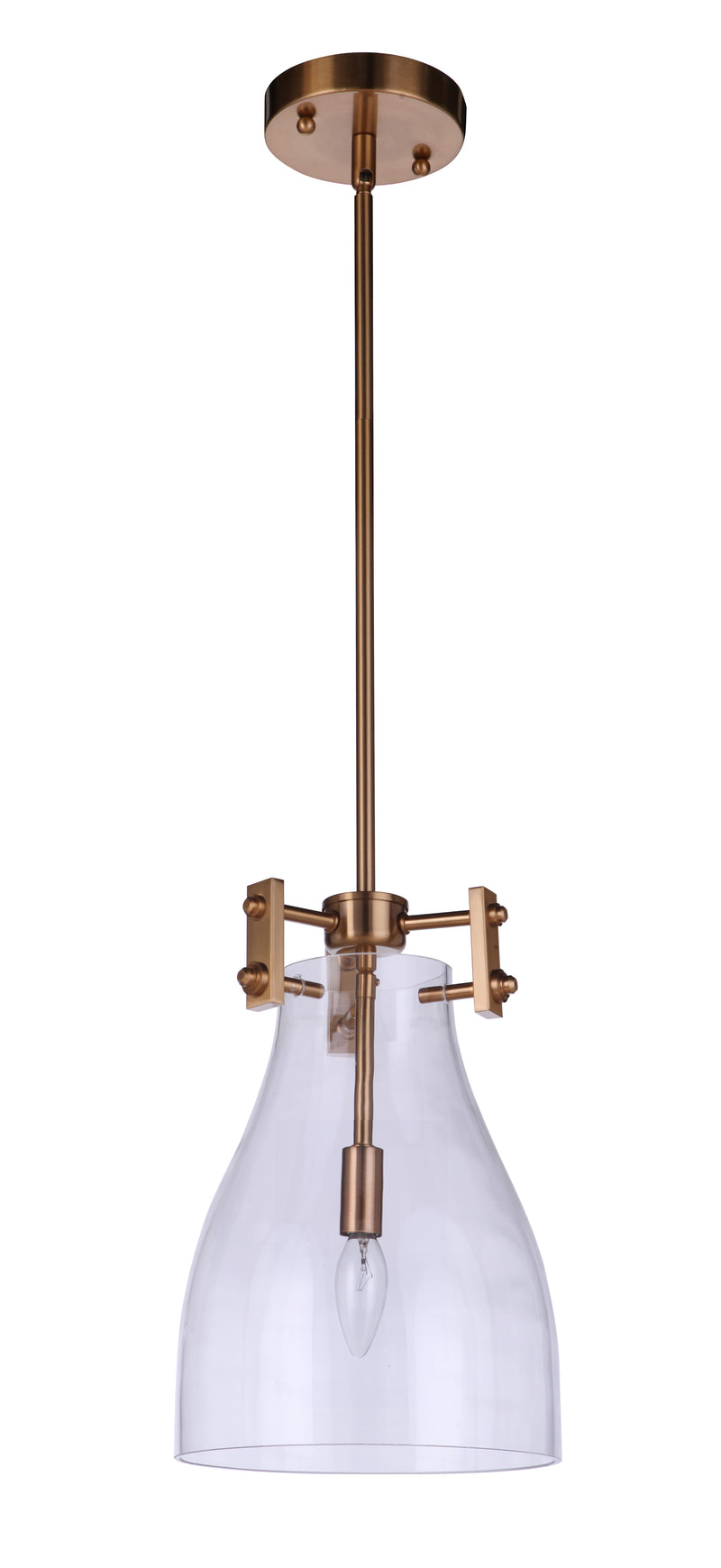 Craftmade 55891-SB Chardonnay 1 Light Mini Pendant -Satin Brass