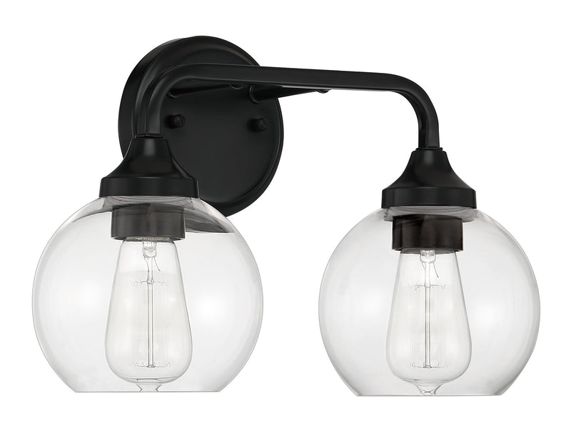 Craftmade 56202-FB Glenda 2 Light Bathroom Vanity Light -Flat Black