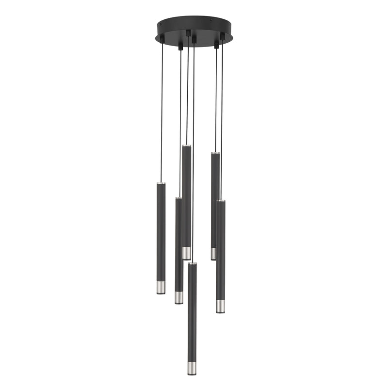 George Kovacs P5404-691-L Wand LED Light Pan Pendant -Coal With Brushed Nickel