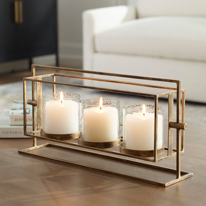 Uttermost Wenman Gold Triple Candleholder