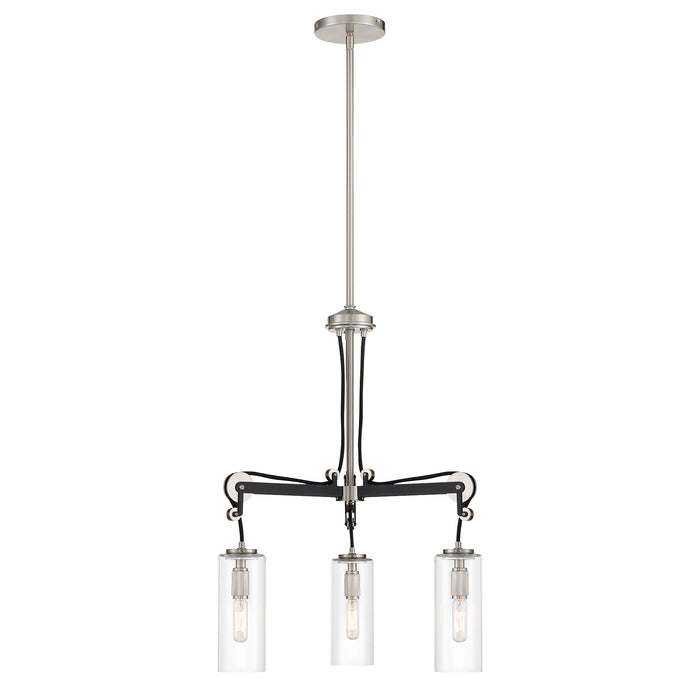 Minka Lavery Pullman Junction 3 Light Chandelier-Coal With Brushed Nickel