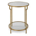 Straven Accent Table | Antique Gold with Mirrored Top and Tempered Glass Bottom (17 in. W x 24 in. H)