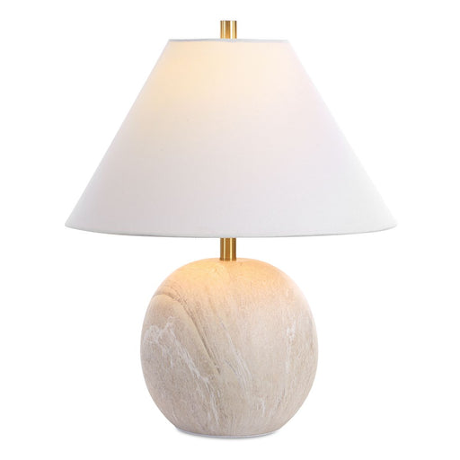 Elvora Modern Ceramic Accent Table Lamp with White Linen Shade (17" H Lamp with 9" H x 14" W Shade)