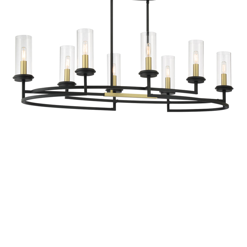 Minka Lavery Hillstone 8 Light Island Light-Sand Coal & Soft Brass