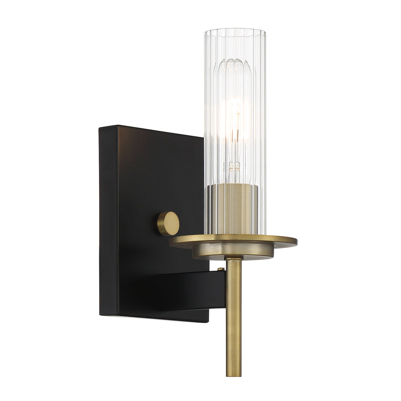 Minka Lavery Baldwin Park 1 Light Bathroom Vanity Light-Coal & Soft Brass