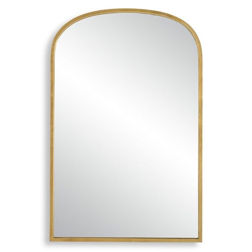 Mirona Gold Leaf Mirror | Modern Arch Iron Frame Bathroom Vanity Mirror (22 in. W x 34 in. H x 1 in. D)