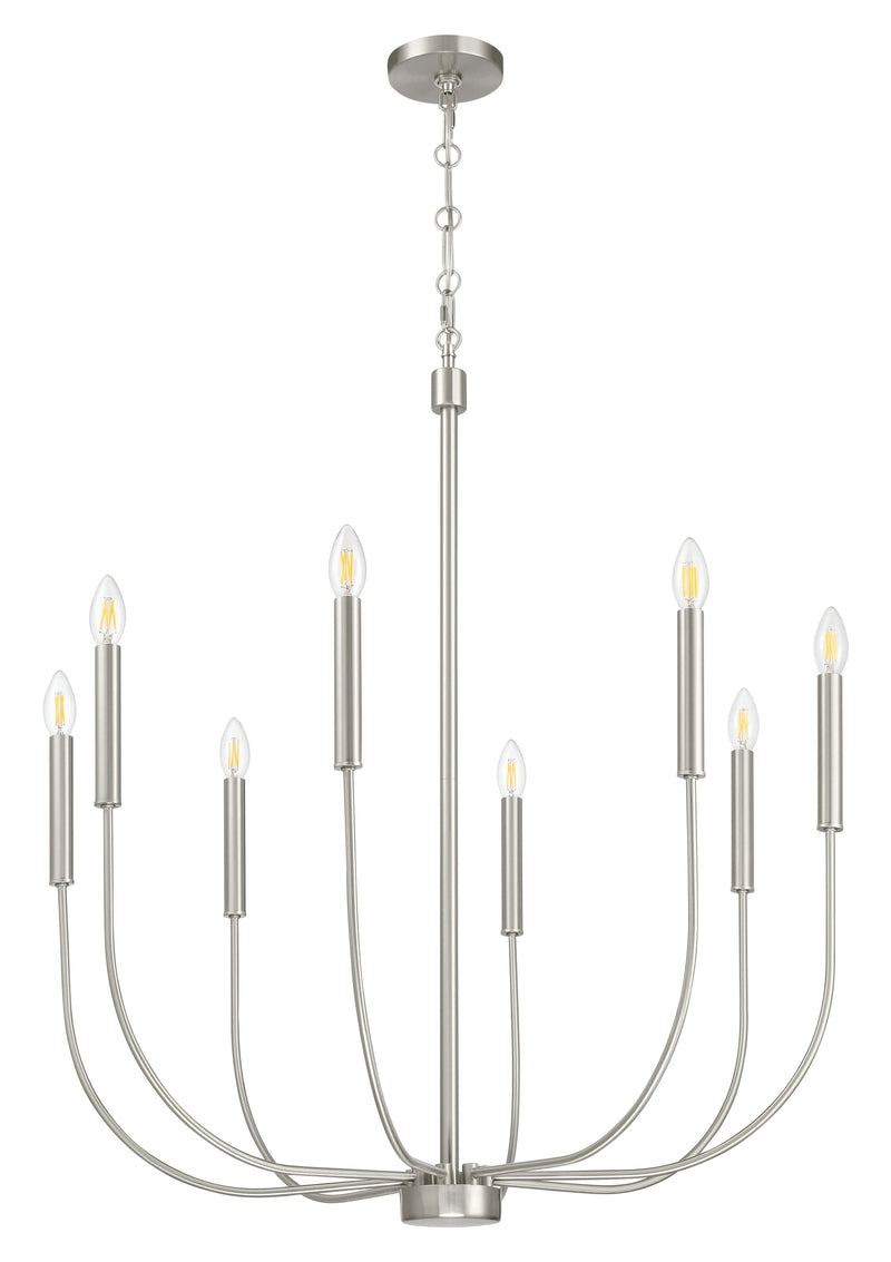 Craftmade 59828-BNK Traci 8 Light Chandelier -Brushed Polished Nickel