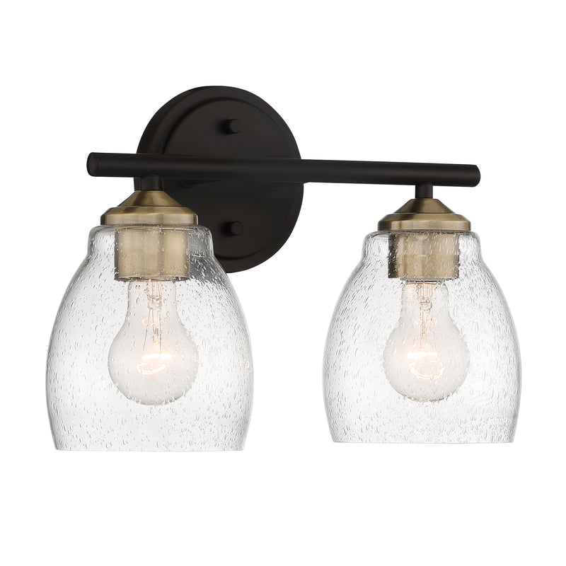 Minka Lavery Winsley 2 Light Bathroom Vanity Light-Coal & Stained Brass - ALCOVE LIGHTING